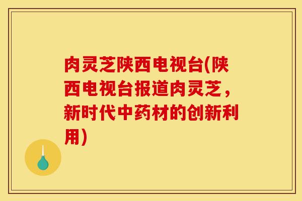 肉灵芝陕西电视台(陕西电视台报道肉灵芝,新时代中药材的创新利用)