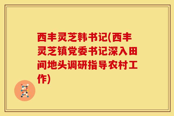 西丰灵芝韩书记(西丰灵芝镇党委书记深入田间地头调研指导农村工作)