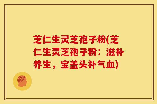 芝仁生灵芝孢子粉(芝仁生灵芝孢子粉:滋补养生,宝盖头补气血)