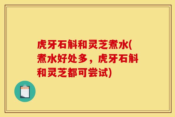 虎牙石斛和灵芝煮水(煮水好处多,虎牙石斛和灵芝都可尝试)