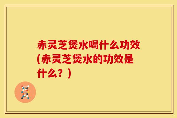 赤灵芝煲水喝什么功效(赤灵芝煲水的功效是什么?)