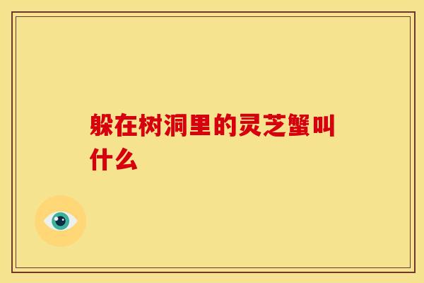 躲在树洞里的灵芝蟹叫什么