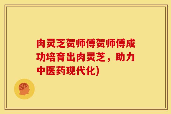 肉灵芝贺师傅贺师傅成功培育出肉灵芝，助力中医药现代化)