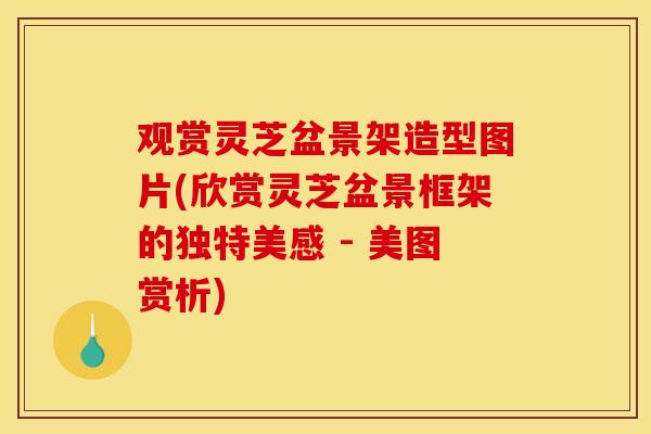 观赏灵芝盆景架造型图片(欣赏灵芝盆景框架的独特美感 - 美图赏析)