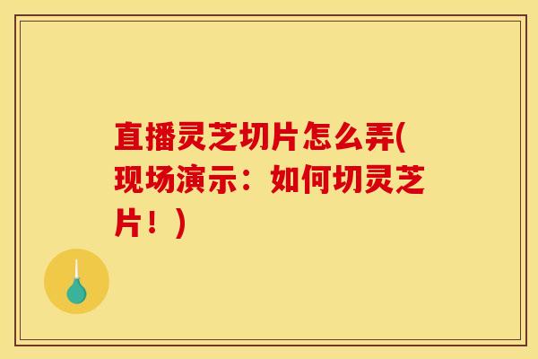 直播灵芝切片怎么弄(现场演示:如何切灵芝片!)
