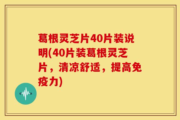 葛根灵芝片40片装说明(40片装葛根灵芝片，清凉舒适，提高免疫力)
