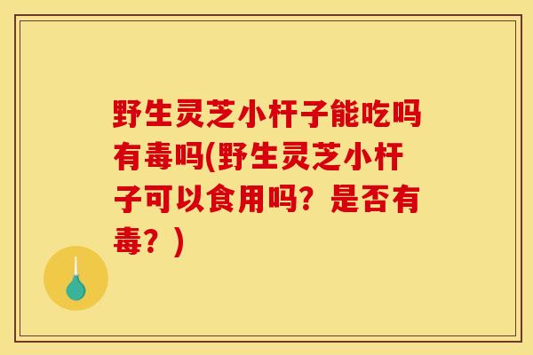 野生灵芝小杆子能吃吗有毒吗(野生灵芝小杆子可以食用吗？是否有毒？)