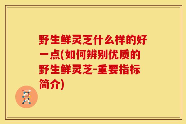 野生鲜灵芝什么样的好一点(如何辨别优质的野生鲜灵芝-重要指标简介)
