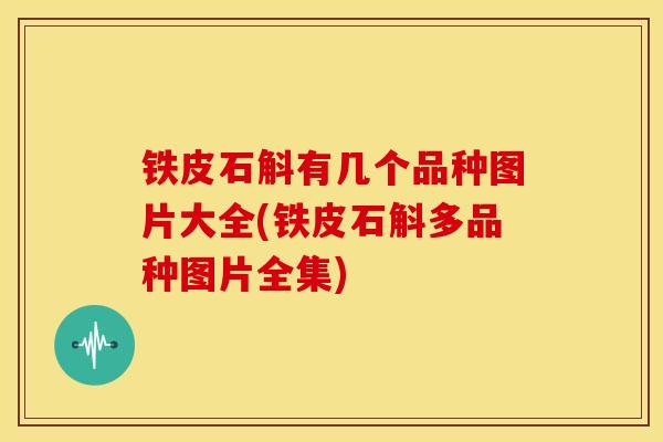 铁皮石斛有几个品种图片大全(铁皮石斛多品种图片全集)