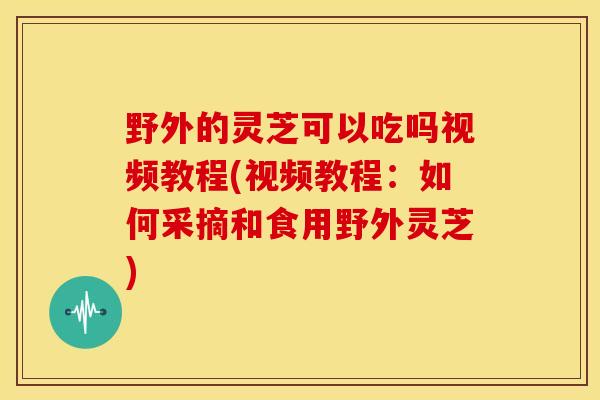 野外的灵芝可以吃吗视频教程(视频教程:如何采摘和食用野外灵芝)