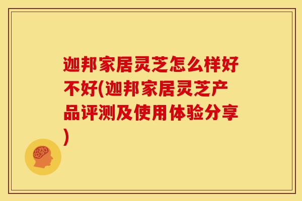 迦邦家居灵芝怎么样好不好(迦邦家居灵芝产品评测及使用体验分享)