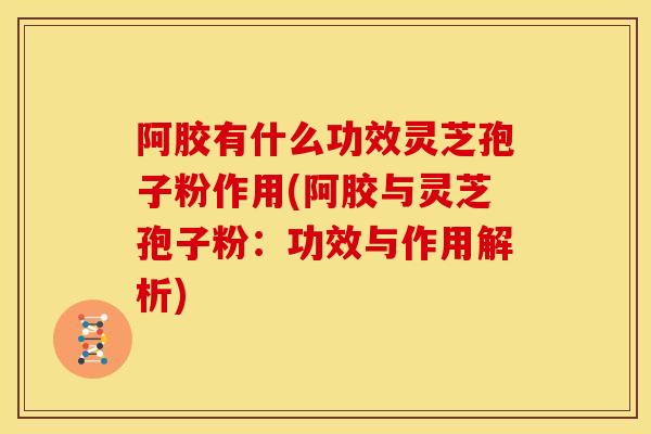 阿胶有什么功效灵芝孢子粉作用(阿胶与灵芝孢子粉:功效与作用解析)