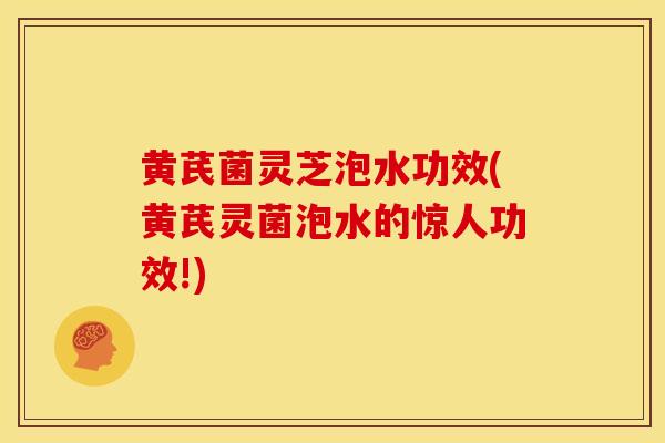 黄芪菌灵芝泡水功效(黄芪灵菌泡水的惊人功效!)