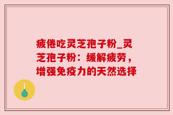 疲倦吃灵芝孢子粉_灵芝孢子粉：缓解疲劳，增强免疫力的天然选择