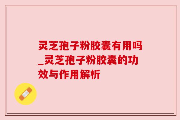 灵芝孢子粉胶囊有用吗_灵芝孢子粉胶囊的功效与作用解析
