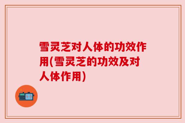 雪灵芝对人体的功效作用(雪灵芝的功效及对人体作用)