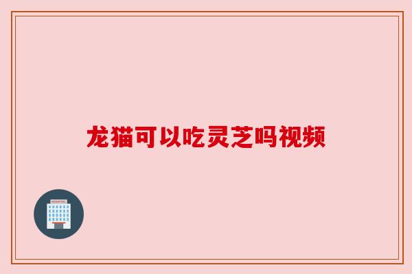 龙猫可以吃灵芝吗视频