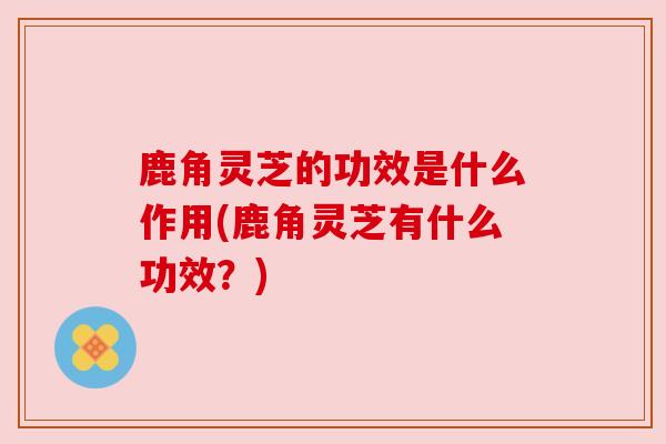 鹿角灵芝的功效是什么作用(鹿角灵芝有什么功效?)
