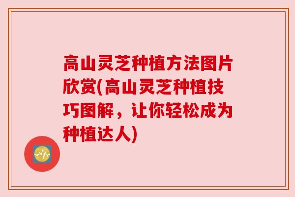 高山灵芝种植方法图片欣赏(高山灵芝种植技巧图解,让你轻松成为种植达人)