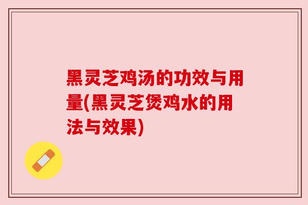 黑灵芝鸡汤的功效与用量(黑灵芝煲鸡水的用法与效果)