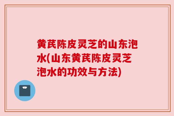 黄芪陈皮灵芝的山东泡水(山东黄芪陈皮灵芝泡水的功效与方法)