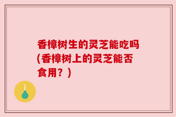 香樟树生的灵芝能吃吗(香樟树上的灵芝能否食用?)