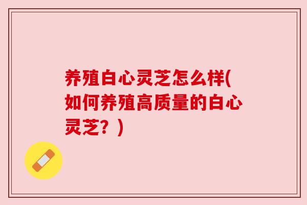 养殖白心灵芝怎么样(如何养殖高质量的白心灵芝?)