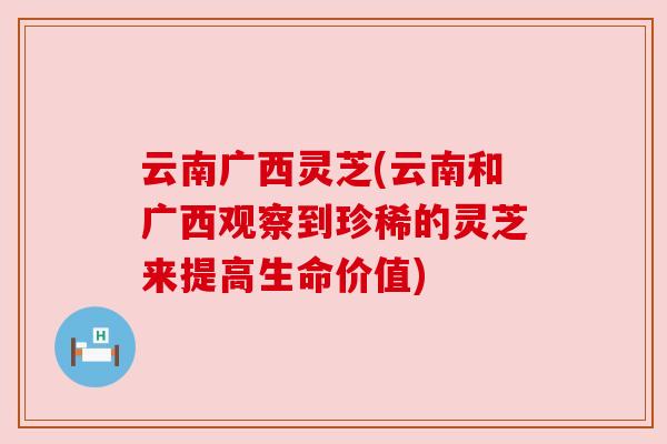 云南广西灵芝(云南和广西观察到珍稀的灵芝来提高生命价值)
