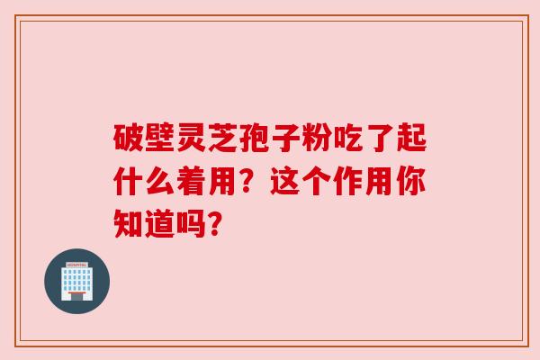 破壁灵芝孢子粉吃了起什么着用?这个作用你知道吗?
