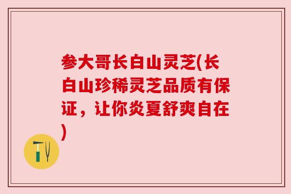 参大哥长白山灵芝(长白山珍稀灵芝品质有保证,让你炎夏舒爽自在)
