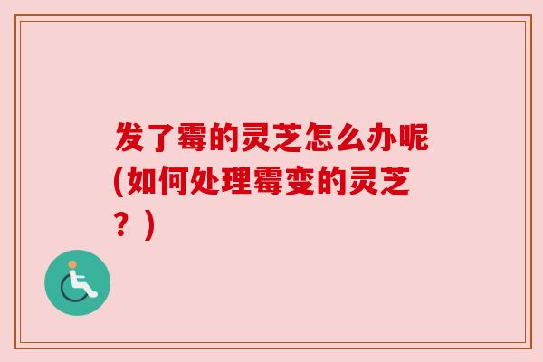 发了霉的灵芝怎么办呢(如何处理霉变的灵芝？)