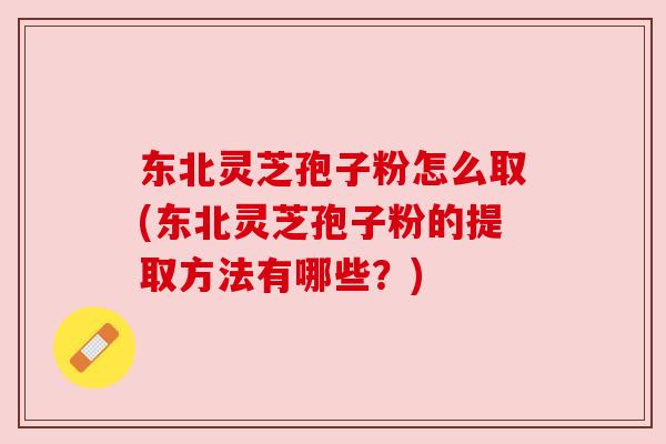 东北灵芝孢子粉怎么取(东北灵芝孢子粉的提取方法有哪些?)