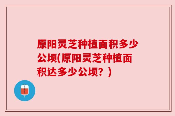 原阳灵芝种植面积多少公顷(原阳灵芝种植面积达多少公顷?)