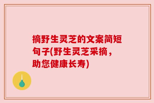摘野生灵芝的文案简短句子(野生灵芝采摘,助您健康长寿)