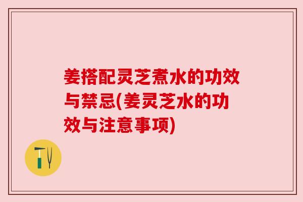 姜搭配灵芝煮水的功效与禁忌(姜灵芝水的功效与注意事项)