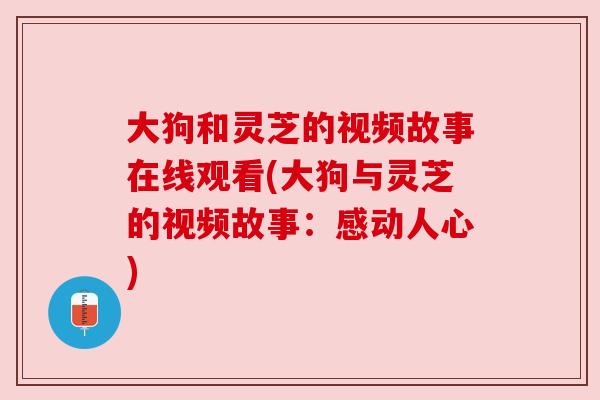 大狗和灵芝的视频故事在线观看(大狗与灵芝的视频故事：感动人心)