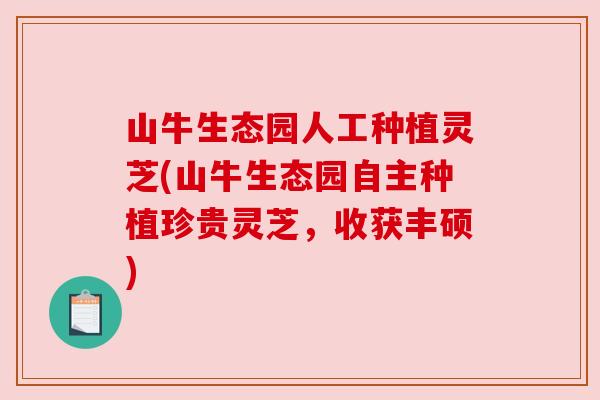 山牛生态园人工种植灵芝(山牛生态园自主种植珍贵灵芝，收获丰硕)