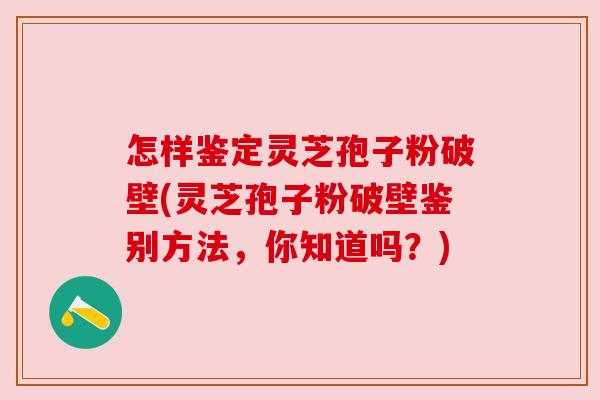怎样鉴定灵芝孢子粉破壁(灵芝孢子粉破壁鉴别方法,你知道吗?)