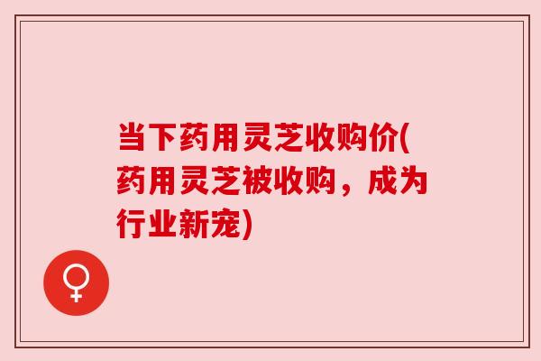 当下药用灵芝收购价(药用灵芝被收购,成为行业新宠)