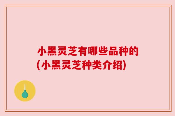 小黑灵芝有哪些品种的(小黑灵芝种类介绍)