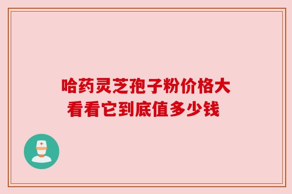 哈药灵芝孢子粉价格大 看看它到底值多少钱