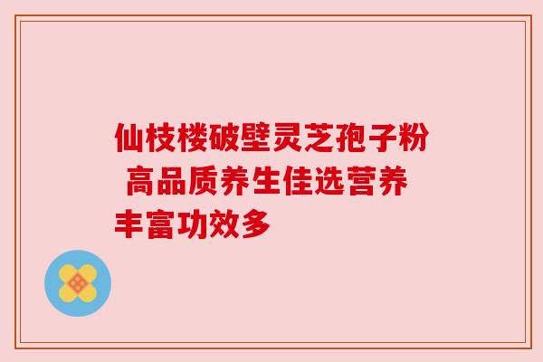 仙枝楼破壁灵芝孢子粉 高品质养生佳选营养丰富功效多