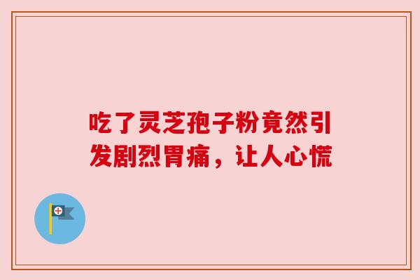 吃了灵芝孢子粉竟然引发剧烈胃痛,让人心慌