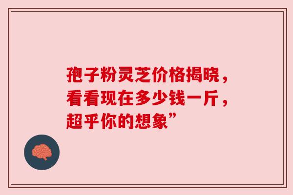 孢子粉灵芝价格揭晓,看看现在多少钱一斤,超乎你的想象”